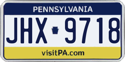 PA license plate JHX9718