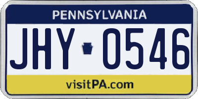 PA license plate JHY0546