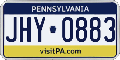 PA license plate JHY0883