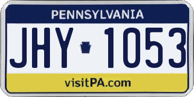 PA license plate JHY1053