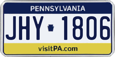 PA license plate JHY1806