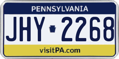 PA license plate JHY2268