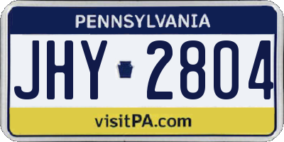 PA license plate JHY2804