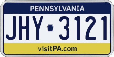 PA license plate JHY3121