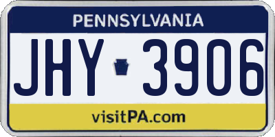 PA license plate JHY3906