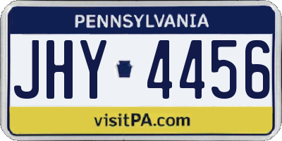 PA license plate JHY4456