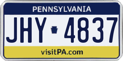 PA license plate JHY4837