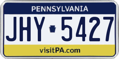 PA license plate JHY5427