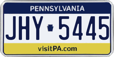 PA license plate JHY5445