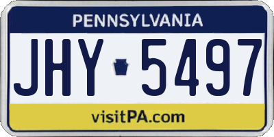 PA license plate JHY5497