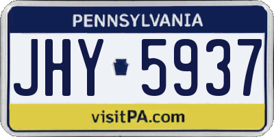 PA license plate JHY5937