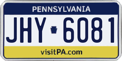 PA license plate JHY6081