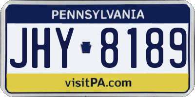 PA license plate JHY8189