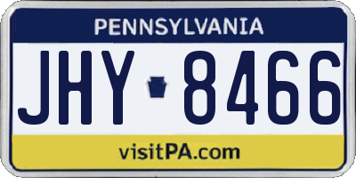 PA license plate JHY8466