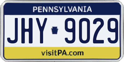 PA license plate JHY9029