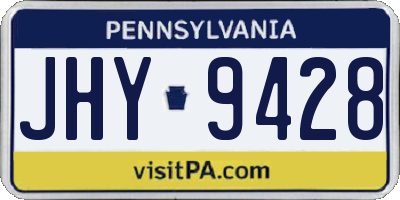 PA license plate JHY9428