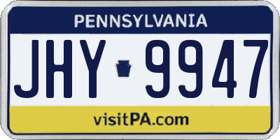 PA license plate JHY9947