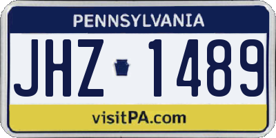 PA license plate JHZ1489