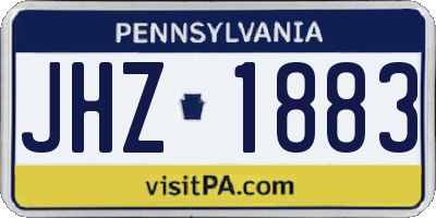 PA license plate JHZ1883