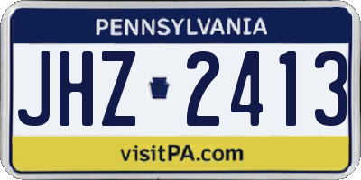 PA license plate JHZ2413