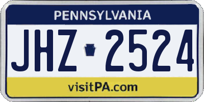 PA license plate JHZ2524
