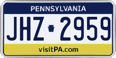 PA license plate JHZ2959