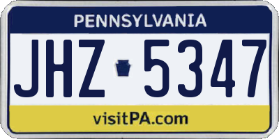 PA license plate JHZ5347
