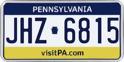 PA license plate JHZ6815