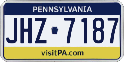 PA license plate JHZ7187