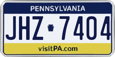 PA license plate JHZ7404