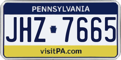 PA license plate JHZ7665