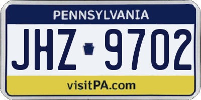 PA license plate JHZ9702