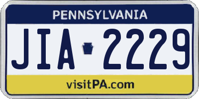 PA license plate JIA2229