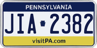 PA license plate JIA2382