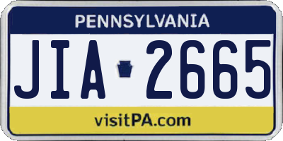 PA license plate JIA2665