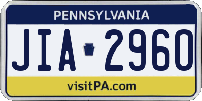 PA license plate JIA2960