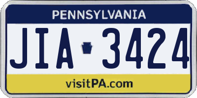 PA license plate JIA3424
