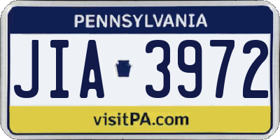 PA license plate JIA3972