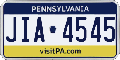 PA license plate JIA4545