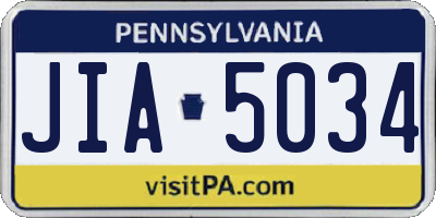 PA license plate JIA5034