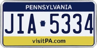 PA license plate JIA5334