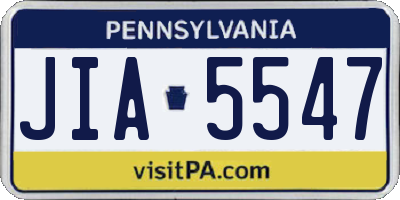 PA license plate JIA5547