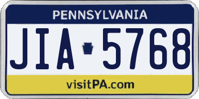 PA license plate JIA5768