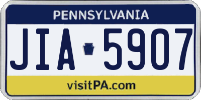 PA license plate JIA5907