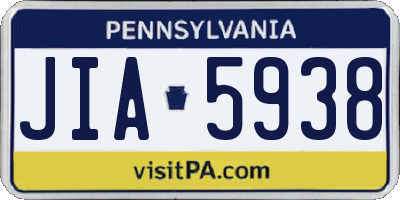 PA license plate JIA5938