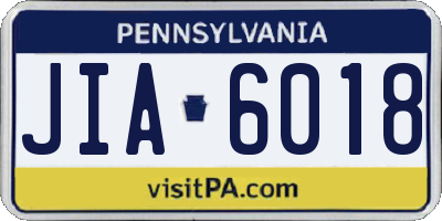 PA license plate JIA6018