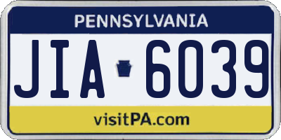 PA license plate JIA6039