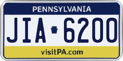PA license plate JIA6200