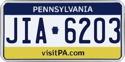 PA license plate JIA6203