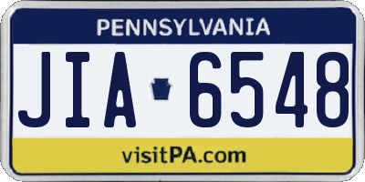 PA license plate JIA6548